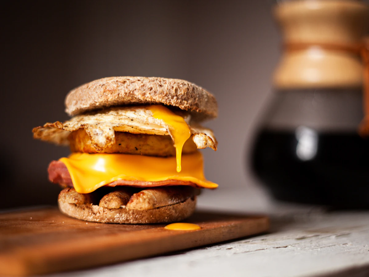 Egg and cheese breakfast sandwich