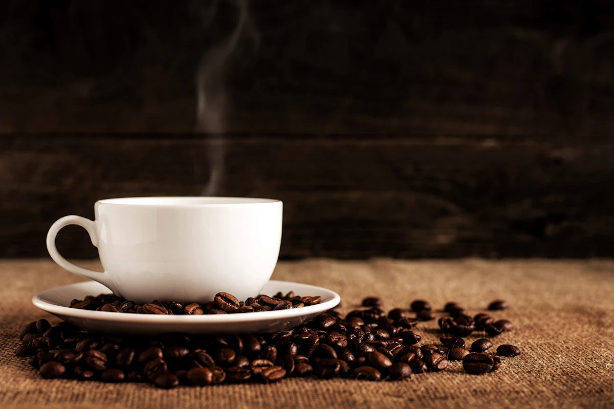 Cup of instant coffee being stirred, like Starbucks VIA Instant
